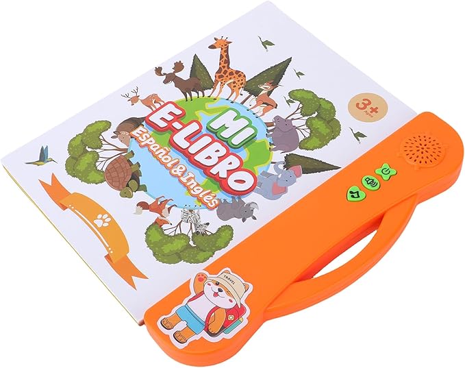 JTLB Interactive Bilingual Learning Book with Electronic Bilingual Toy for Kids, Spanish English Talking Book for Early Learners