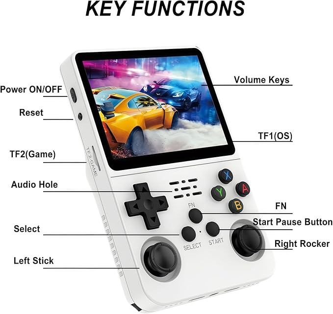 R36s Handheld Console Premium Gift Set (with Star Card & Black Gold Bag) 3.5 Inch IPS Retro with 128GB Storage,21000+ Classic Present for Adults (Purple 128g)