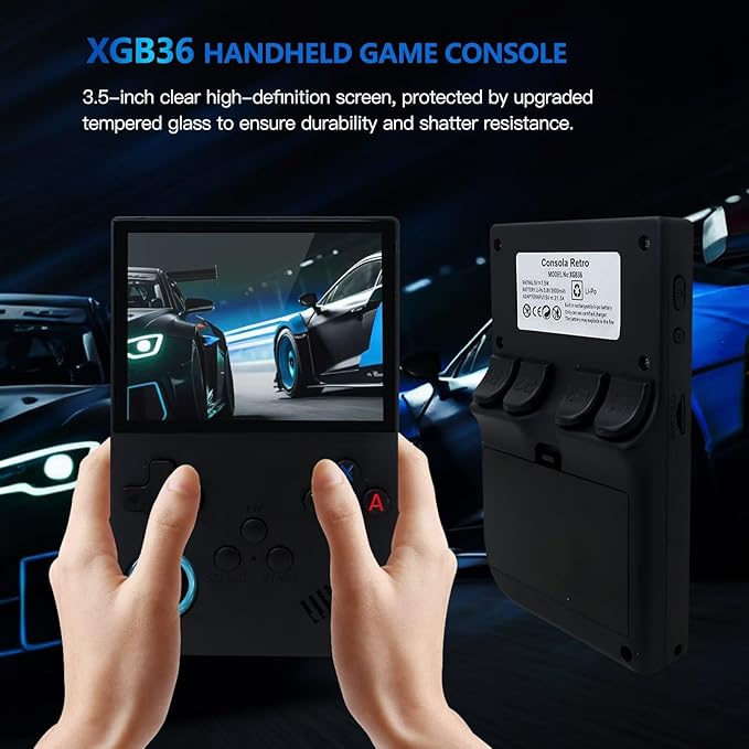 XGB36 Handheld Game Console 64Gb Build in Many Games 3.5Inch HD Output Retro Game Children's Gifts Support TV Playing Games Console for Kids Adult
