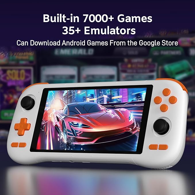 kinhank K56 Retro Handheld Game Console, Support 7000+ Games, Equipped with 64G TF Card, Android 14.0 System, Portable Retro Video Game Console, 5.5 Inch IPS Touch Screen, 2.4G/5G, BT 5.0 (64GB)