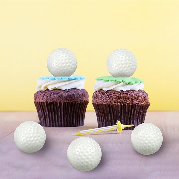 Golf Ball Cake Topper Decorations Mini Golf Ball CupCake Decorations for Golf Sport Birthday Supplies (Style 03)