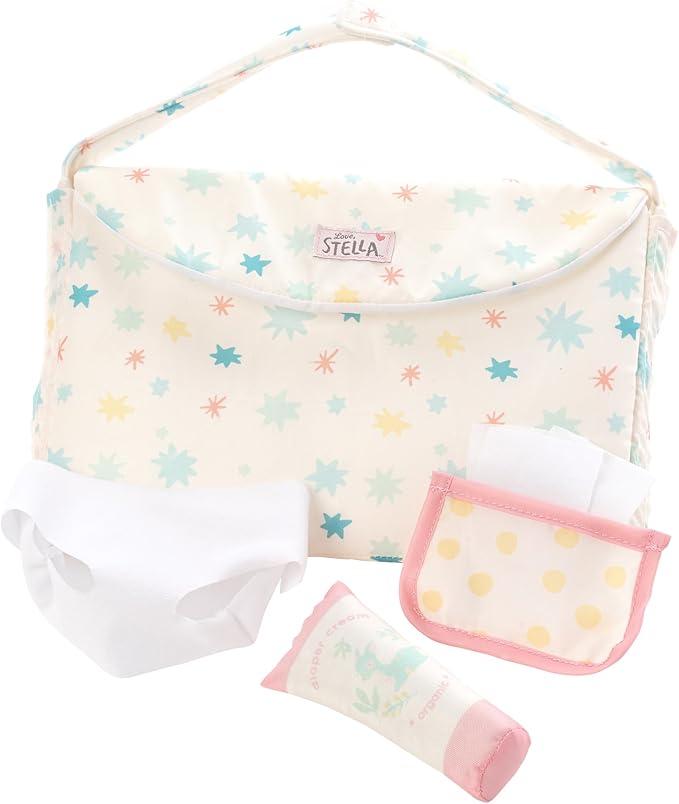 Love, Stella 6-Piece Diaper Bag Changing Mat Combo for Soft Dolls by Manhattan Toy