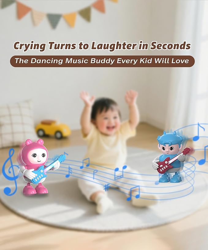 URROY Kids Karaoke Machine with Microphone – Mini Portable Bluetooth Speaker for Kids Ages 3-12, Cartoon Dancing Karaoke Toy with LED Lights Singing Gift for Girls & Boys Birthday