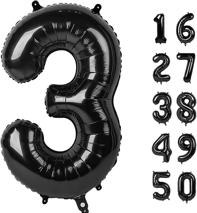 40 Inch Black Number 30 Digital Balloon,Jumbo Mylar Foil Helium Balloon for 30 Balloons for Birthday Party,Wedding Anniversary Party Decorations