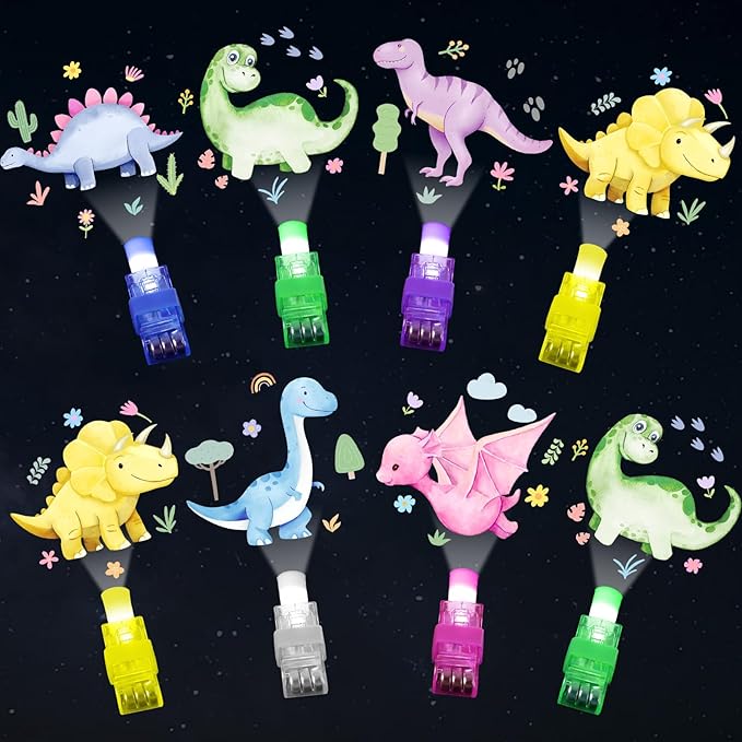 36Pcs Pink Dinosaur LED Finger Lights Pink Dinosaurs Glow in the Dark Light Up Finger Lights Watercolor Dino Party Favors Dino Toys Bulk for Girls Birthday Goodie Bag Stuffer Gifts Classroom Prize