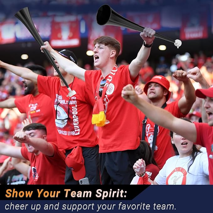 Collapsible Stadium Horn 24 Inch Vuvuzela Plastic Trumpet Horn Blow Horn Noisemakers Loud Sound Soccer Horn Cheer Horn for Sporting Events Graduation Games School Party Supplies Favors Accessories
