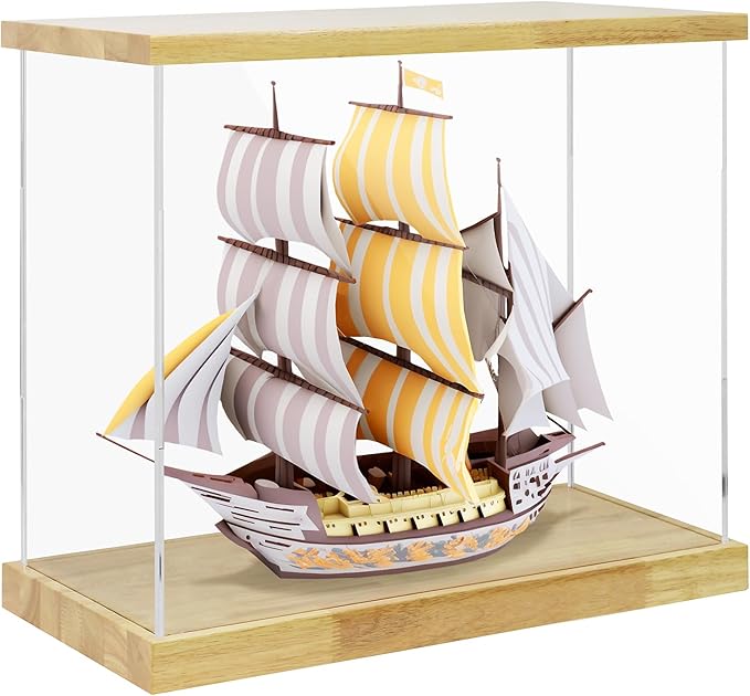 BenchPro Clear Acrylic Display Case for Trophy, Collectibles, Assemble Cube Display Box Stand Dust Proof Protection Showcase for Action Figures Toys. (1.75" & 1" Thick Wood, 21" H x 24" L x 12" D)