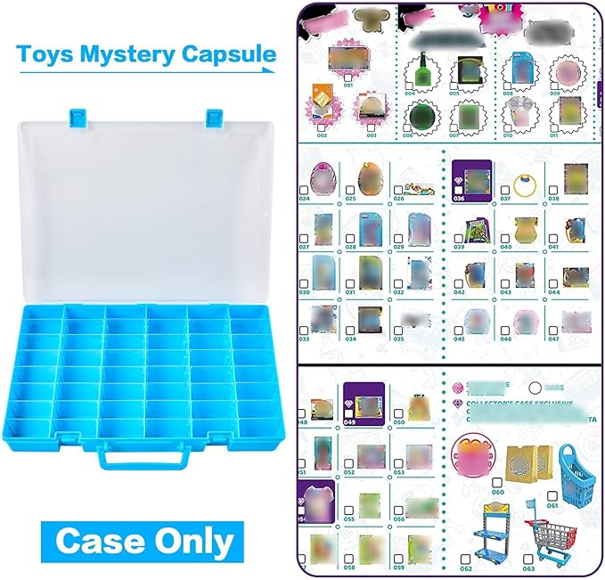 FULLCASE Case Compatible with 5 Surprise for Mini Brands Toys Series 1-4 Mystery Capsule Storage, for Mini Mart Collection Organizer for Collectibles(Case Only) (Blue)