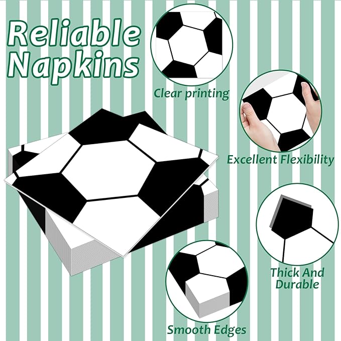 96Pcs Soccer Paper Plates and Napkins Soccer Star Disposable Tableware Set Red and Green Sports Ball Plates Set Sport Party Dinnerware Decorations for Birthday Baby Shower Party Decorations Supplies