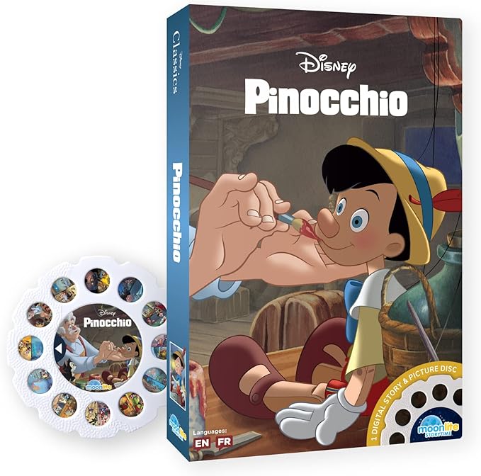 Moonlite Storytime - Disney's Pinocchio Storytime Disc - A Magical Way to Read Together - Projector Sold Separately - Digital Story w/ Sound FX - Learning Gifts for Kids Ages 1 Year & Up