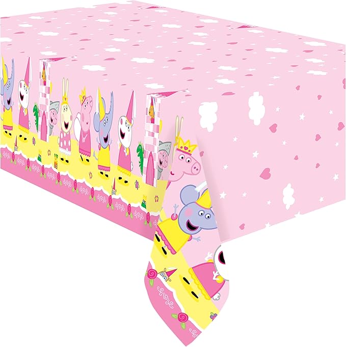 Treasures Gifted Officially Licensed Princess Peppa Pig Birthday Decorations - Pack of 2 Tablecloth - Large Rectangular Table Cover 54in x 108in - Peppa Pig Party Supplies