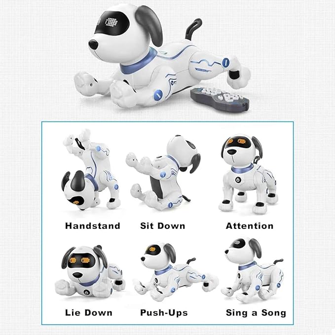 SmartyPup Intelligent Robot Dog Toy – Interactive Smart Pet with Voice Control, Gesture Sensors, Tricks, Programmable Moves & LED Expressions – Educational AI Puppy Toy for Kids Ages 3–12