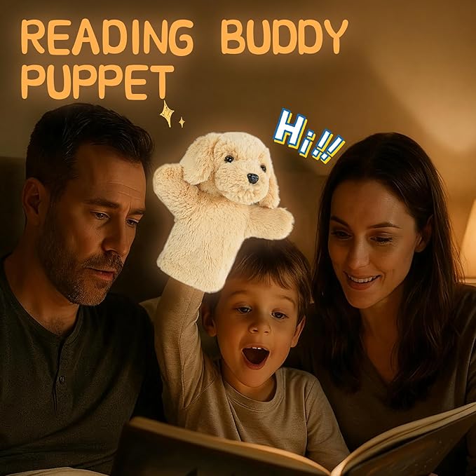 Soft Hand Puppet Domestic Animal Toy Educational Plush for Children Adults Family Fun Interactive Play Storytelling Gift Dog