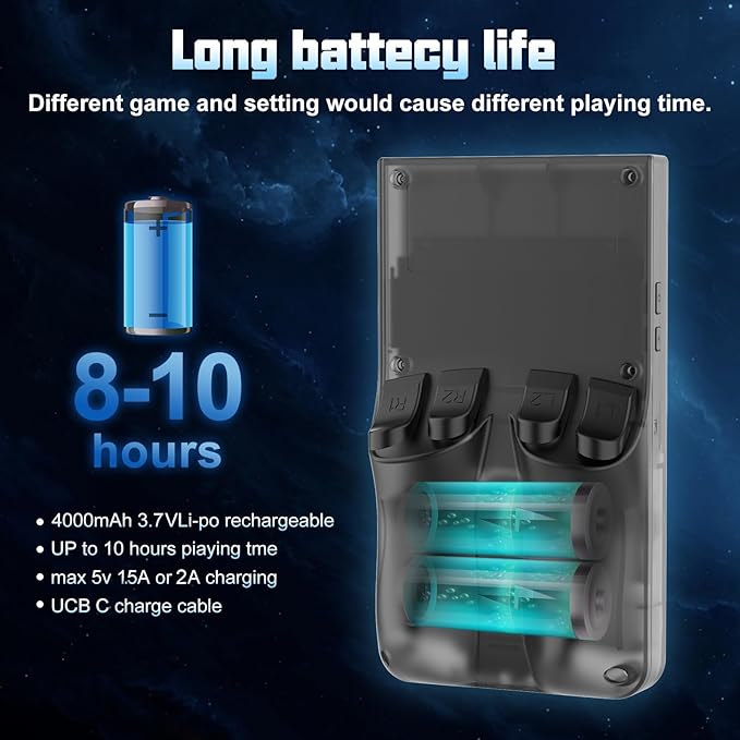 RegiisJoy R36 MAX Handheld Game Console 40250 Games, 4 inch IPS Screen Retro Game Console, Mini Portable Pocket Arcade 4000mAh 256G TF