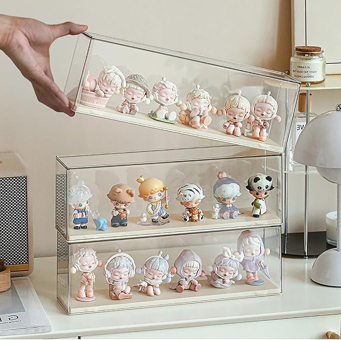 Clear Display Case for Figures，Acrylic Display Case for Doll Toy Collectibles, Action Figures, Miniature Figurines Dustproof Protection Storage & Organizing（11.8" L x 3.07" W x 4.13" H）