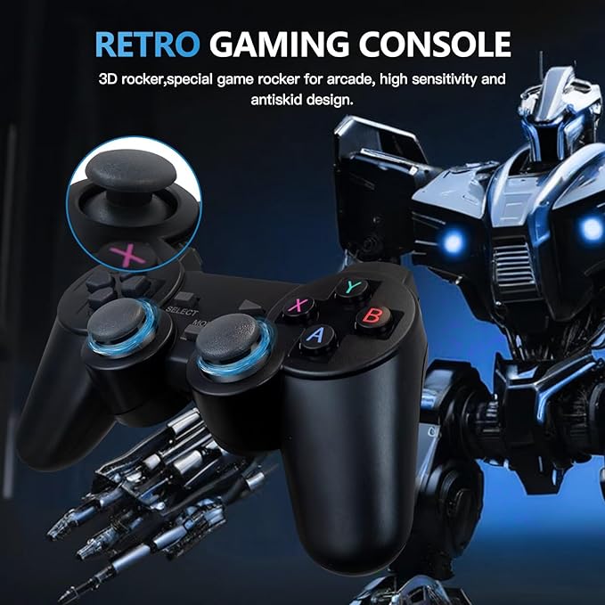 USonline911 Retro Gaming Console with 15 Built-in Emulators, Retro Game Stick 4K HDMI Output, Plug Play TV Video Gaming Stick with 20000+ Games, 2.4GHz Wireless Controller for Christmas Birthday Gift