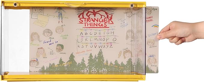 Clear Display Cases for Collectibles - Dustproof Display Cabinet with Removable Backdrop, DIY Scene Setup for Action Figures & Model Collections (Yellow)