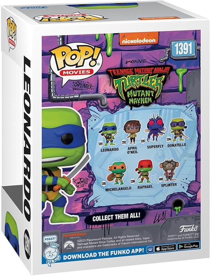 POP! Movies: Teenage Mutant Ninja Turtles: Mutant Mayhem - Leonardo #1391 Bundled with Compatible Box Protector Case, C1391