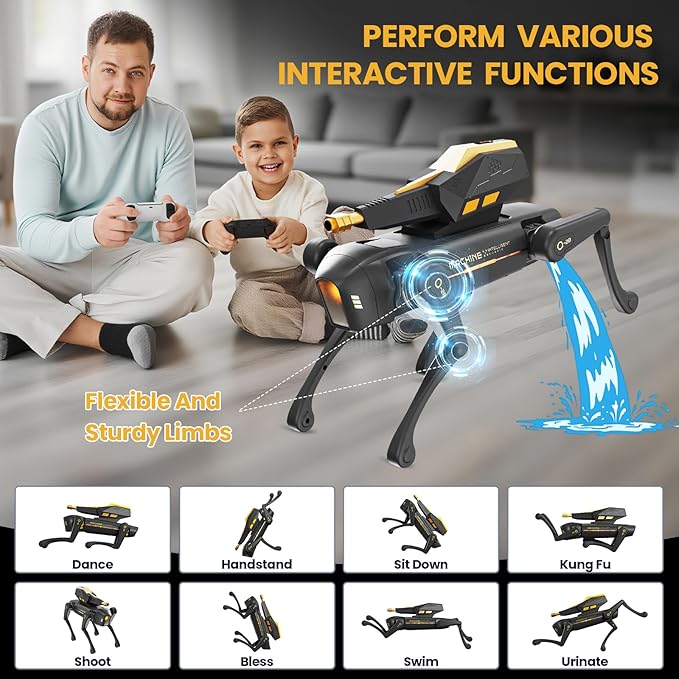 Smart Robot Dog Toy, Interactive STEM Robot Pet with Blaster, Voice & Remote Control, App Programming, 30+ Actions, Bionic Walking, Robotic Dog Birthday Gifts for Kids Boys Girls Age 6+
