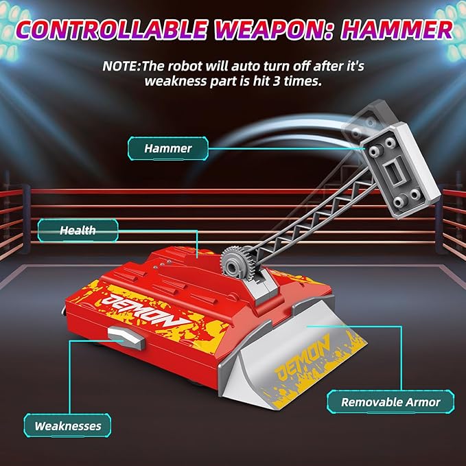 Remote Control Battle Robots, RC Fighting Robots Toys for Kids - 2.4Ghz Fighting Robot Game Set Toys for Kids, Battle Bots with Arena, Combat Robot STEM Toys Gifts for Boys Age 5 & Up