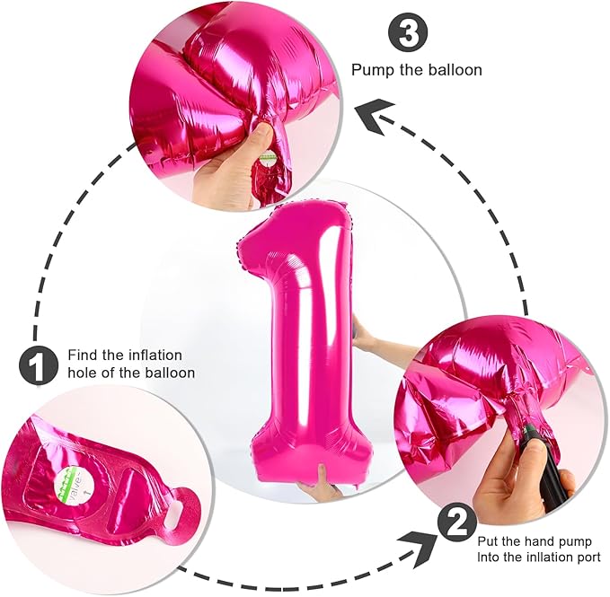 Number 6 Balloon 40 Inch, 6 7 Six Seven Birthday Decorations, 6th Birthday Balloon for Boy Girl, Hot Pink 16 60 61 65 Numbers Balloons Graduations Anniversary Supplies