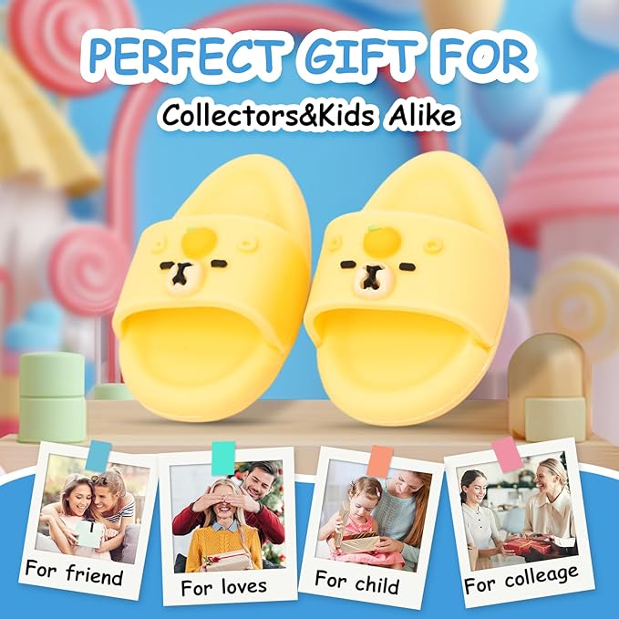 Summer Sandals for Dolls - Blue Open-Toe Slippers, Cute Accessories Easter Gifts for Photography, Display & Collectors Age Limit 15+ Easter Gifts（Yellow）