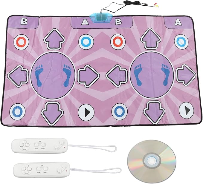 Fabater Wireless Electronic Dance Mat for TV Gaming, Non-Slip Double User Dance Pad with Music & Fitness Games, Interactive Step Mat Family Fun, Portable Dance Floor for Boys Girls Gift