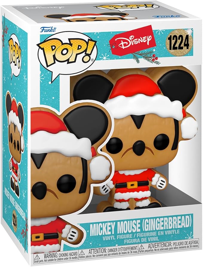 Funko Pop! Mickey Mouse Gingerbread Cookie Vinyl Figure, Multicolor, 3.74-Inch Tall