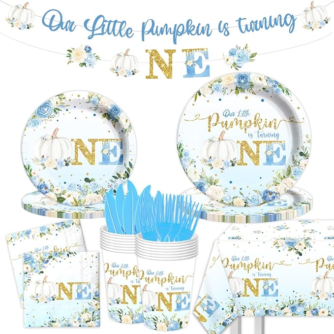 Blue Boy Our Little Pumpkin is Turning Tableware