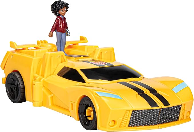 Transformers Toys EarthSpark Spin Changer Bumblebee 8-Inch Action Figure with Mo Malto 2-Inch Figure, Robot Toys for Ages 6 and Up