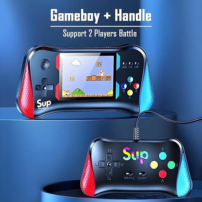 SUP Retro Handheld Game Console, 500 Classic Games, 3.5'' LCD Screen Handheld Video Game Console, Support 2 Players and TV Connection, Perfect for Travel, Great Gifts!