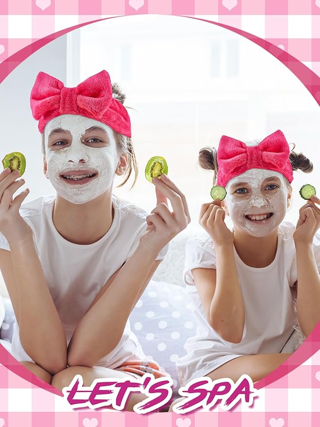Sintuff 24 Pcs Sleepover Party Supplies for Girls 6 Spa Robes for Girls Slumber Party 6 Tote Bags 6 Headbands 6 Spa Masks