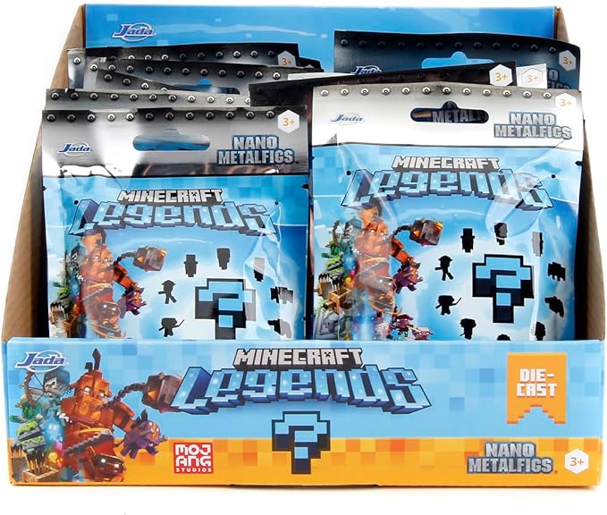 Jada Toys Minecraft Blind Pack Nanofigs Wave 2 (4 cm) - Mystery Box Figure Made of Metal, Collectible Figures Legends Series, from 3 Years, 253261001