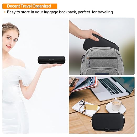 Elonbo Carrying Case for TEBIYOU/ WELLST·G/ TaddToy/ Beijue/ FAMILY POCKET/ CCTU/ X-JOYKIDS/ GREENCREEK/ Beico/ KAVOYI/ GuaiyeyeAP Handheld Game Console, Portable Electronic Gaming Player Bag, Black+