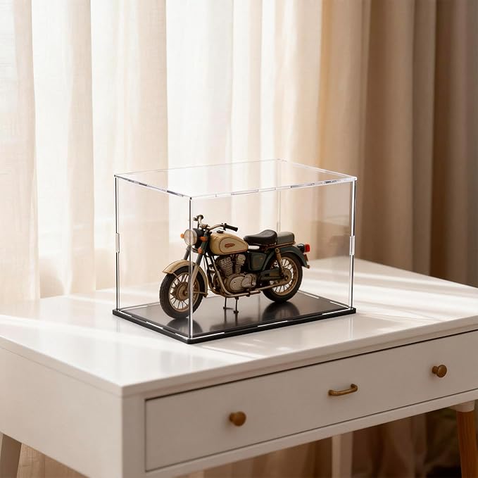 Acrylic Display Case Clear Collectible Display Box for Miniture House, Dustproof Acrylic Showcase, Easy Self Assembly Storage Cases for Action Figures and Art Figurine, 12 x 10 x 12 inch