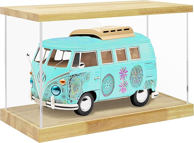 BenchPro Clear Acrylic Display Case for Trophy, Collectibles, Assemble Cube Display Box Stand Dust Proof Protection Showcase for Action Figures Toys. (1.75" & 1" Thick Wood, 16" H x 24" L x 12" D)
