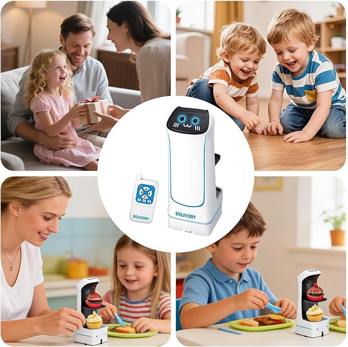 Interactive Remote Control Robot - Smart Food Delivery Robot for Home, Playroom, School, Preschool, Party, Holiday, Daycare, Family Fun, and Game Night Entertainment