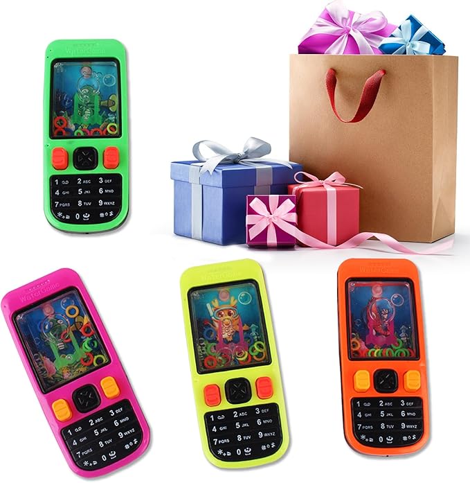 Handheld Water Game, 16 Pack Colorful Handheld Phone Game Water Ring Toss Handheld Game Goodie Bags Stuffers Return Gifts for Kids Birthday Classroom Prize Box Back to School Gift