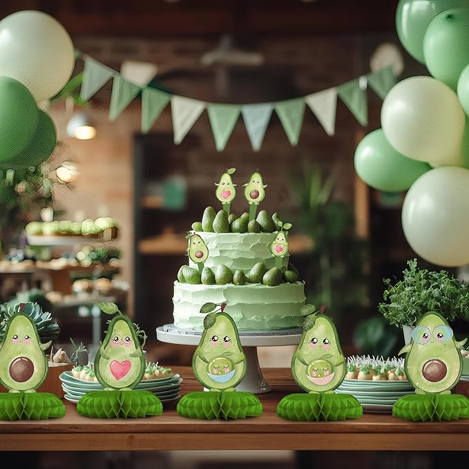 12 Pack Avocado Table Decorations - Avocado Party Decorations for Kids' Birthday and Baby Shower - Avocado Table Toppers