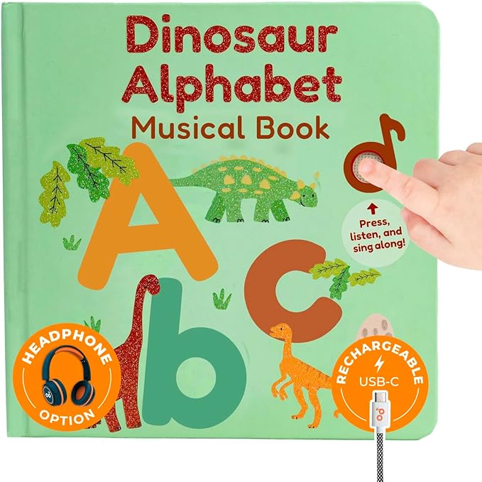 Cali’s Books Early Learning Collection – Interactive Musical Books for Toddlers (Dinosaur Alphabet)