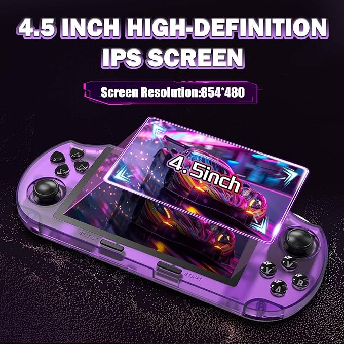 SF3000 Retro Handheld Game Console,20000+ Games,HD TV Output Retro Gaming Console,E-Book/Music/Video Playback/Emergency Charging of Phone,14 Emulators,4.5-Inch IPS Screen,Dual Core Processor (Purple)