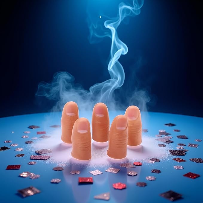 5pcs Fleshcolor Fake Finger Trick Prop,Hard Thumb Tip Finger Fake Magic Tricks,Close up Magic KitsAppear Vanish Magic for Magicians Accessories,Novelty and Gag Toys