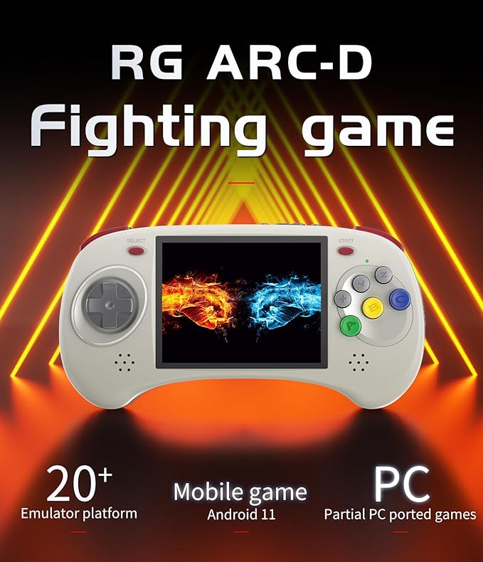 RG ARC D Retro Handheld Game Console , Dual OS Android 11 and Linux System with 128G SD Card 4541 Games Support 5G WiFi 4.2 Bluetooth Moonlight Streaming and TV Output (Gray)
