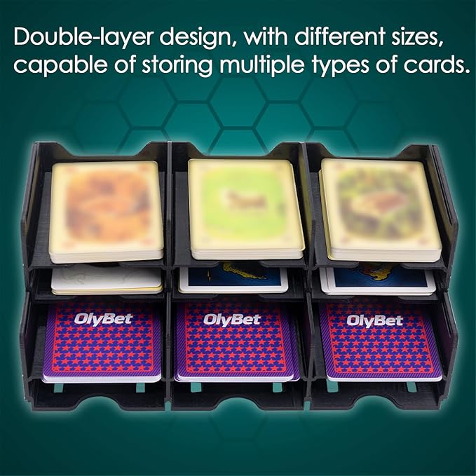 Card Case Black | Card Sorting Tray for Catan Resource Cards - Gaming | Game Accessory for The Catan Board Game | Suitable for The Expansion of Catan Game Cards and All Other Card Games