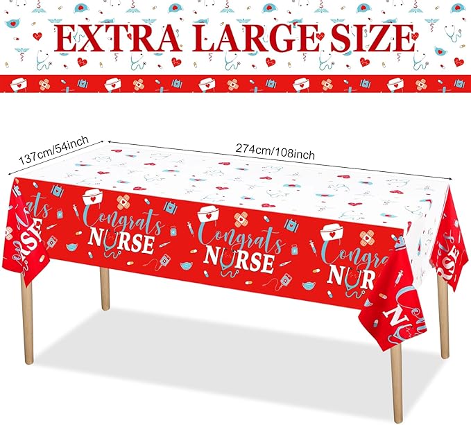 Zubebe 173 Pcs Nurse Graduation Party Supplies 2026 Serve 24 Guests Congrats Nurse Banner Dinner Dessert Plates Cups Napkins Tablecloth Medical Birthday Party Tableware Set for Rn Doctor Graduation