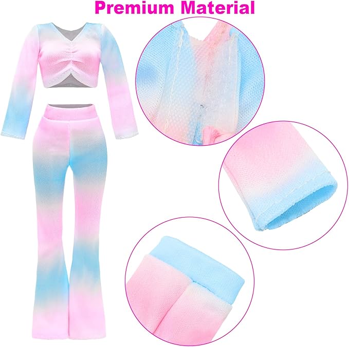 BARWA 30 PCS Doll Clothes and Accessories Casual Sport Sweet Outfits Pajamas Top and Pants Shorts High Heel Flat Shoes for 11.5 Inch Girl Doll