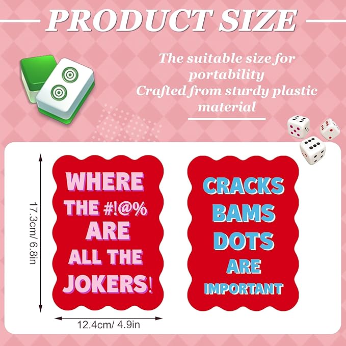 Soulchen 2 Pcs Mahjong Tile Mixer Shufflers for Mixing and Shuffling Tiles Plastic Mahjong Accessories Gifts for Lovers Games Decorative Printed Design (Red Style)