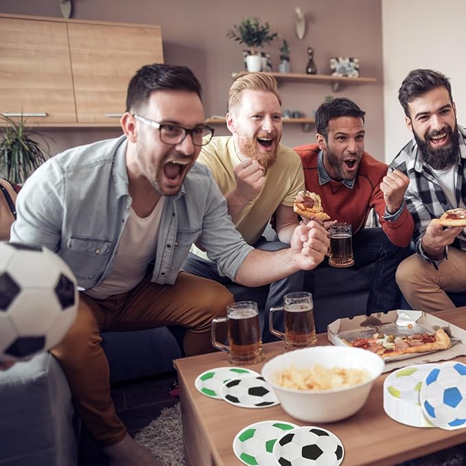 100PCS Soccer Party Decorations Napkins - Soccer Birthday Party Napkins for Kids Soccer Theme Fan Sports Event Soccer Party Supplies, 13 x 13 inch