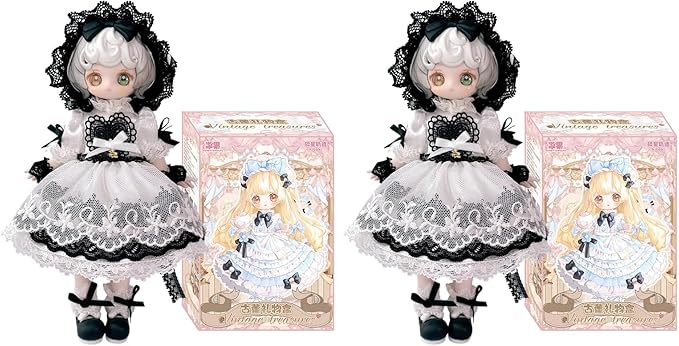CALEMBOU BJD Blind Box, Vintage Treasures Series 15cm Ball Jointed Doll, Cute Dress Up Doll with Joints, Collection Action Figure Toys, Gift for Girls Boys (Pack of 2)