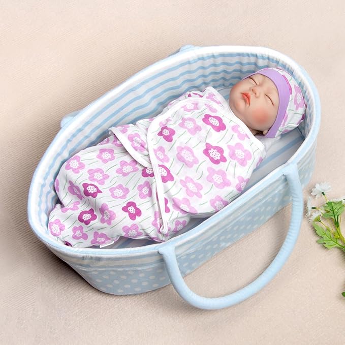 Reborn Baby Doll Clothes 17-22 Inch Reborn Doll Clothes Accessories for Baby Doll Clothing (Purple & Pink Blanket )